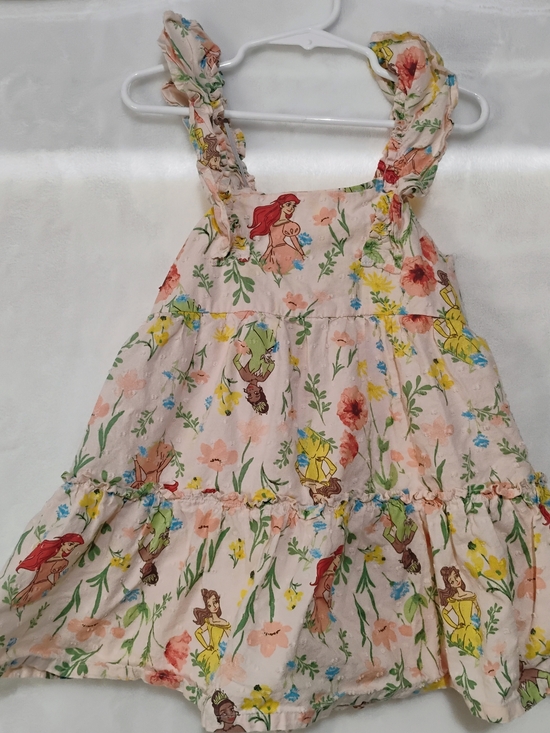 Disney Other - Disney Princess 3T Summer Floral Sundress Dress Ruffles Cotton Tiana Belle L